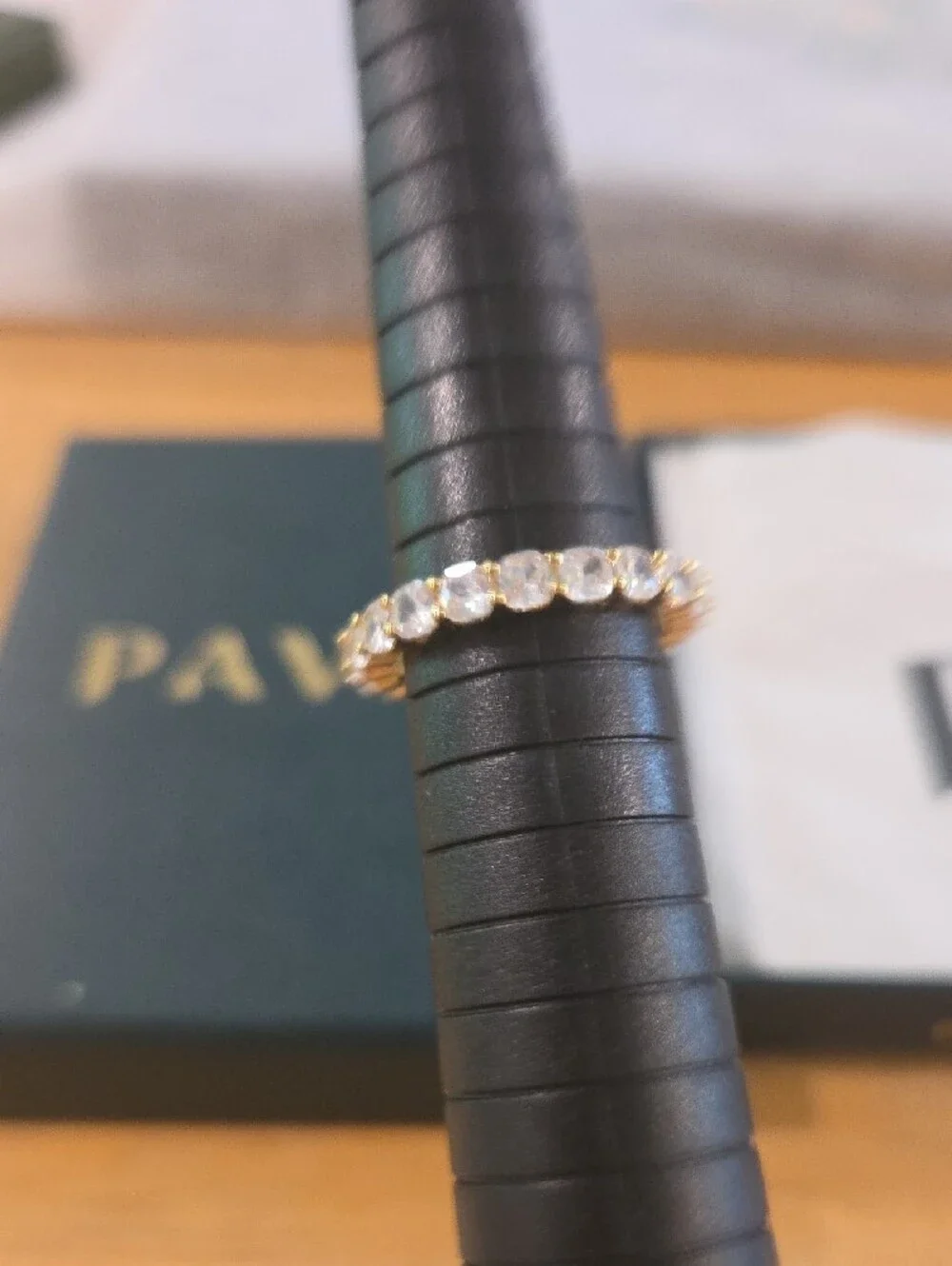 Pavoi 14k Yellow Goldplated Eternity Cubic Zirconia Band Sz 7